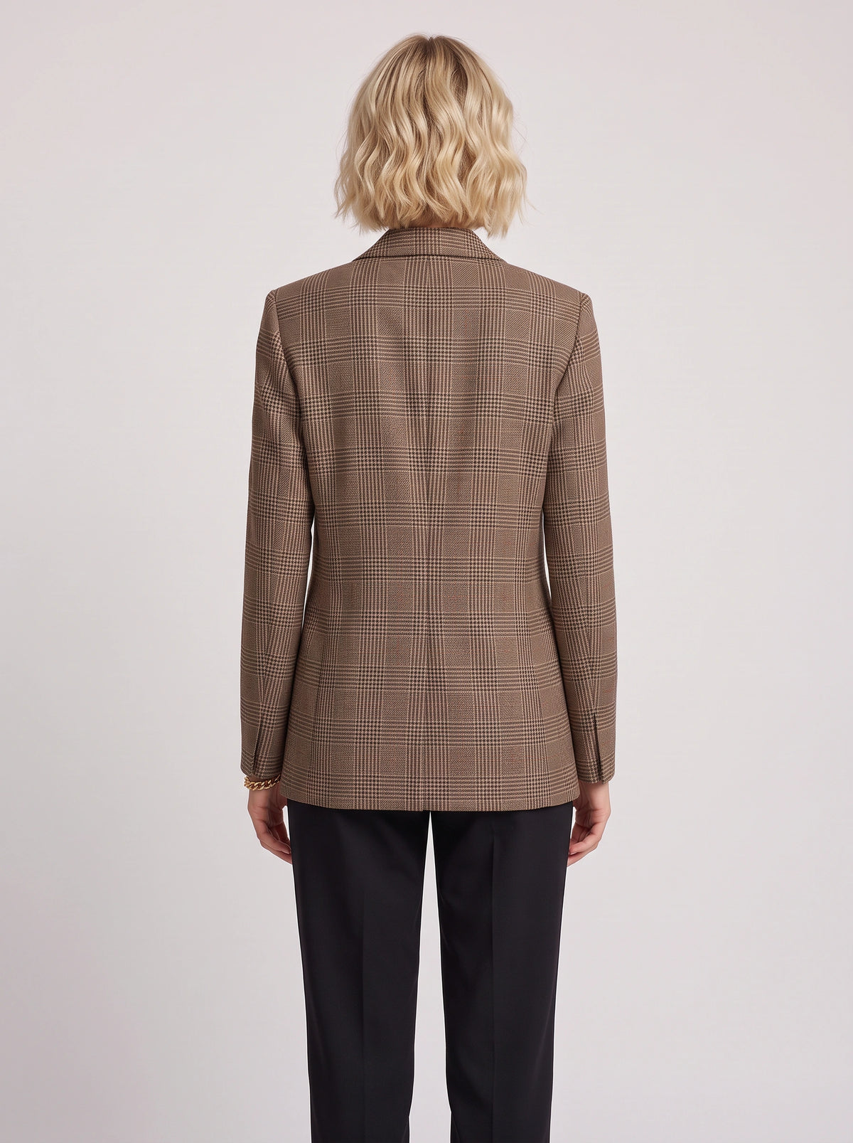 Longlire Check Longline Blazer – Women Tailored Workwear Office Formal Smart Casual Longline Blazer