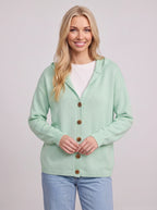 Notchora Hooded Button Front Cardigan – Women Knitwear Autumn Jacket Casual Longline Sweater