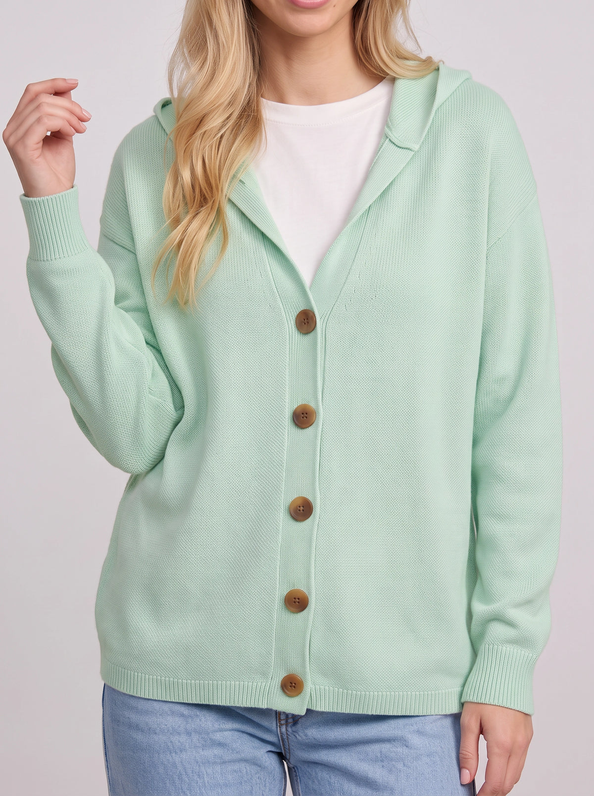 Notchora Hooded Button Front Cardigan – Women Knitwear Autumn Jacket Casual Longline Sweater