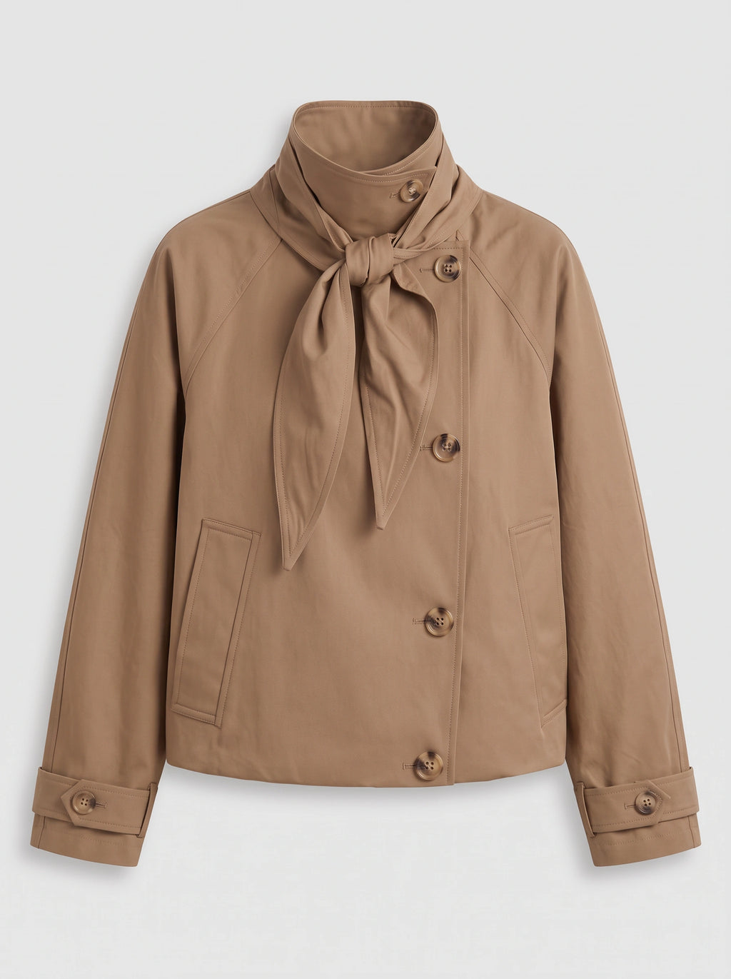 Tynec Batwing Pocket Jacket – Cropped Trench Women Casual Autumn Workwear Office Oversized Jacket