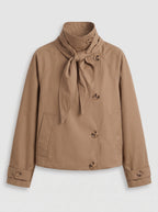 Tynec Batwing Pocket Jacket – Cropped Trench Women Casual Autumn Workwear Office Oversized Jacket