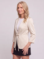 Drawcine Cropped Longline Blazer – Women Smart Casual Office Tailored Workwear Fall Blazer Jacket