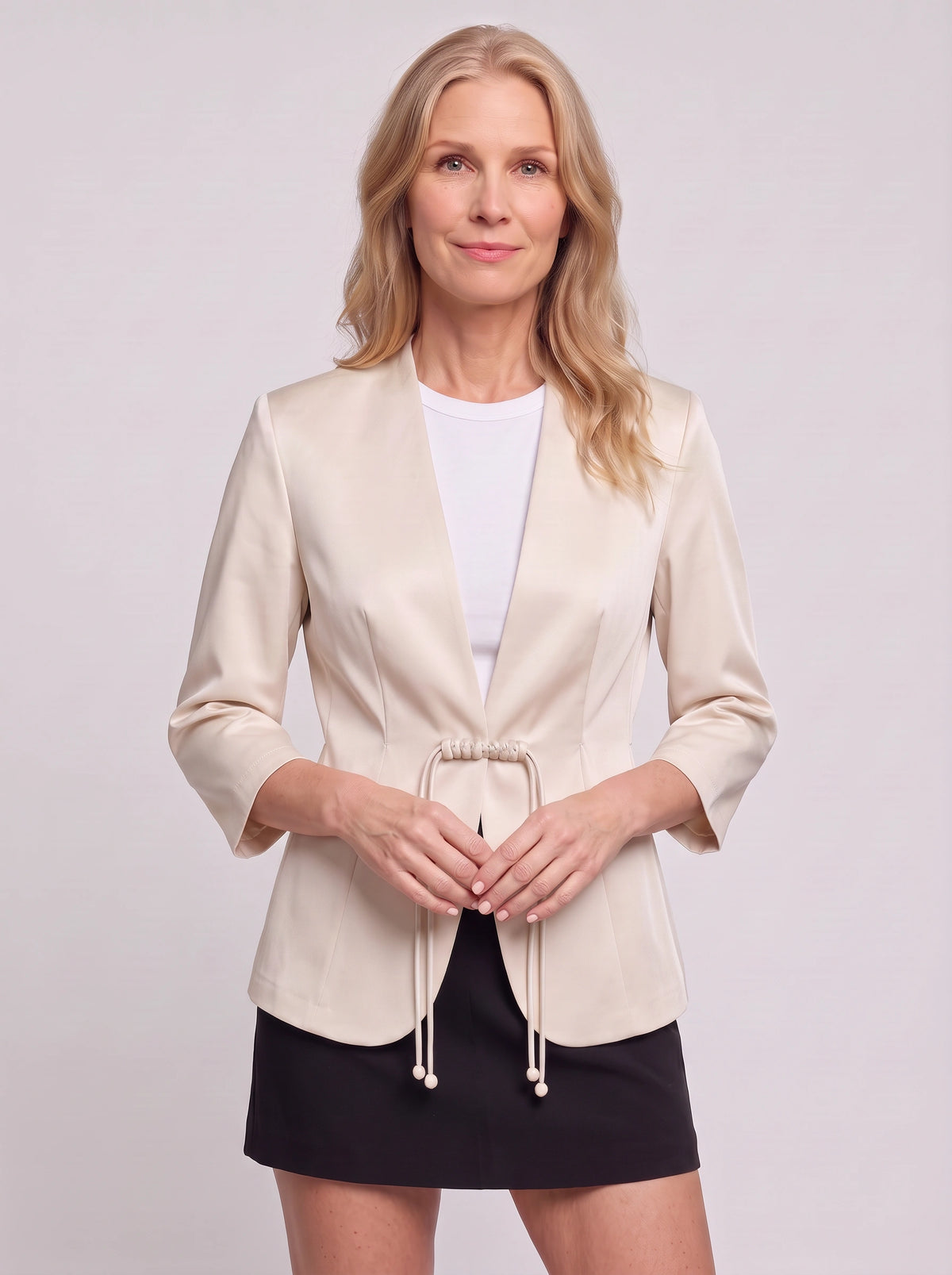 Drawcine Cropped Longline Blazer – Women Smart Casual Office Tailored Workwear Fall Blazer Jacket