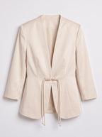 Drawcine Cropped Longline Blazer – Women Smart Casual Office Tailored Workwear Fall Blazer Jacket