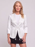 Drawcine Cropped Longline Blazer – Women Smart Casual Office Tailored Workwear Fall Blazer Jacket