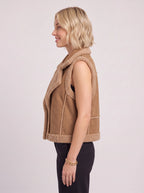 Shawrola Sleeveless Shearling Gilet – Women Fleece Waistcoat Autumn Winter Casual Oversized Teddy Vest