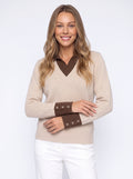 Cufton Layered Collar Knit Jumper – Ribbed Polo Neck Women Long Sleeve Knit Sweater Casual Office Top