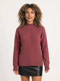 Chevlatte Half Turtleneck Chevron Knit Jumper – Women Casual Autumn Ribbed Knitwear Long Sleeve Jumper