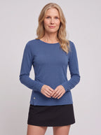 Sidverc Button-Detail Knit Top – Long Sleeve Casual Women Everyday Layering Soft Jersey Top