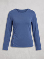 Sidverc Button-Detail Knit Top – Long Sleeve Casual Women Everyday Layering Soft Jersey Top