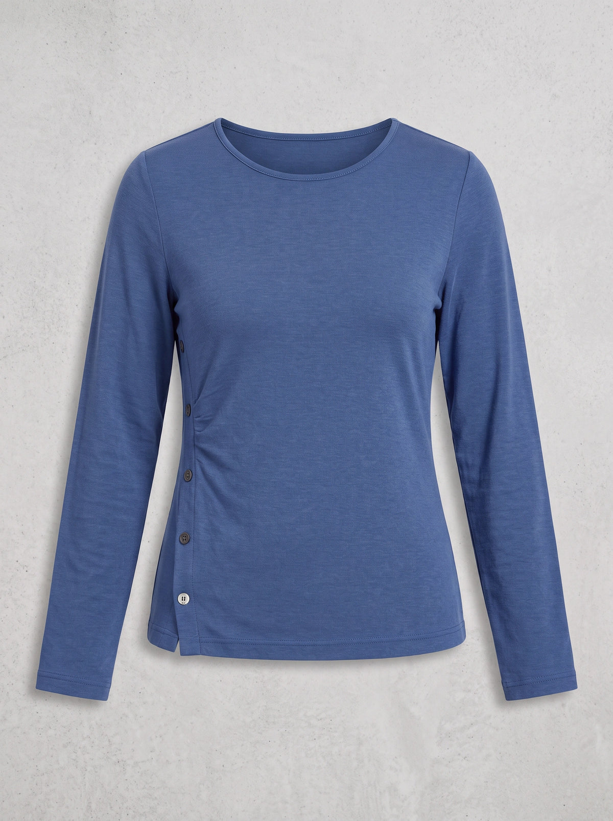 Sidverc Button-Detail Knit Top – Long Sleeve Casual Women Everyday Layering Soft Jersey Top