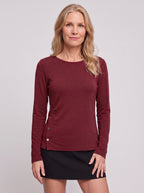 Sidverc Button-Detail Knit Top – Long Sleeve Casual Women Everyday Layering Soft Jersey Top