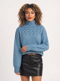 Kabelryn Cable Knit High Neck Jumper – Women Chunky Knit Turtleneck Sweater Ladies Oversized Pullover