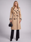 Pipedra Double-Breasted Belted Trench Coat – Women Longline Classic Autumn Winter Smart Casual Office Trench Coat