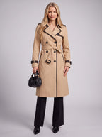 Pipedra Double-Breasted Belted Trench Coat – Women Longline Classic Autumn Winter Smart Casual Office Trench Coat
