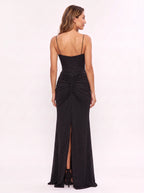 Spardionne Glitter Corset Maxi Dress – Sparkle Thigh Split Women Evening Formal Wedding Guest Maxi Dress