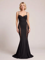 Lacenth Lace Panel Fitted Maxi Dress – Evening Dresses England Women Formal Party Fishtail Maxi Dress