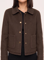 Curvella Collared Crop Jacket – Women Casual Blazer Autumn Workwear Office Tailored Button Front Jacket