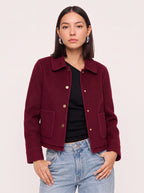 Curvella Collared Crop Jacket – Women Casual Blazer Autumn Workwear Office Tailored Button Front Jacket