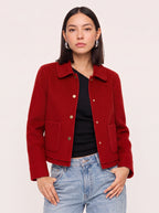 Curvella Collared Crop Jacket – Women Casual Blazer Autumn Workwear Office Tailored Button Front Jacket