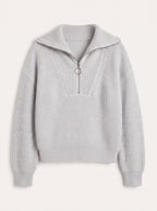 Colwida Oversized Half-Zip Knit Sweater – Chunky Ribbed Jumper Women Fall Casual Streetwear Knitwear