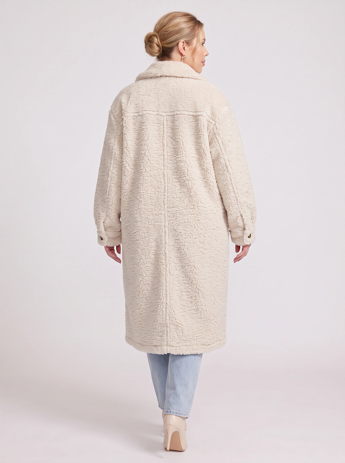 Flapoque Oversized Teddy Coat – Women Longline Fleece Jacket Winter Casual Streetwear Trench Coat