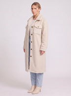 Flapoque Oversized Teddy Coat – Women Longline Fleece Jacket Winter Casual Streetwear Trench Coat