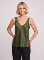 Wistra Satin V-Neck Camisole Top – Vest Top Women Sleeveless Formal Evening Ladies Elegant Camisole