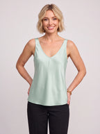 Wistra Satin V-Neck Camisole Top – Vest Top Women Sleeveless Formal Evening Ladies Elegant Camisole