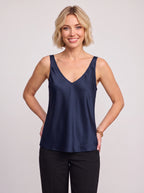 Wistra Satin V-Neck Camisole Top – Vest Top Women Sleeveless Formal Evening Ladies Elegant Camisole