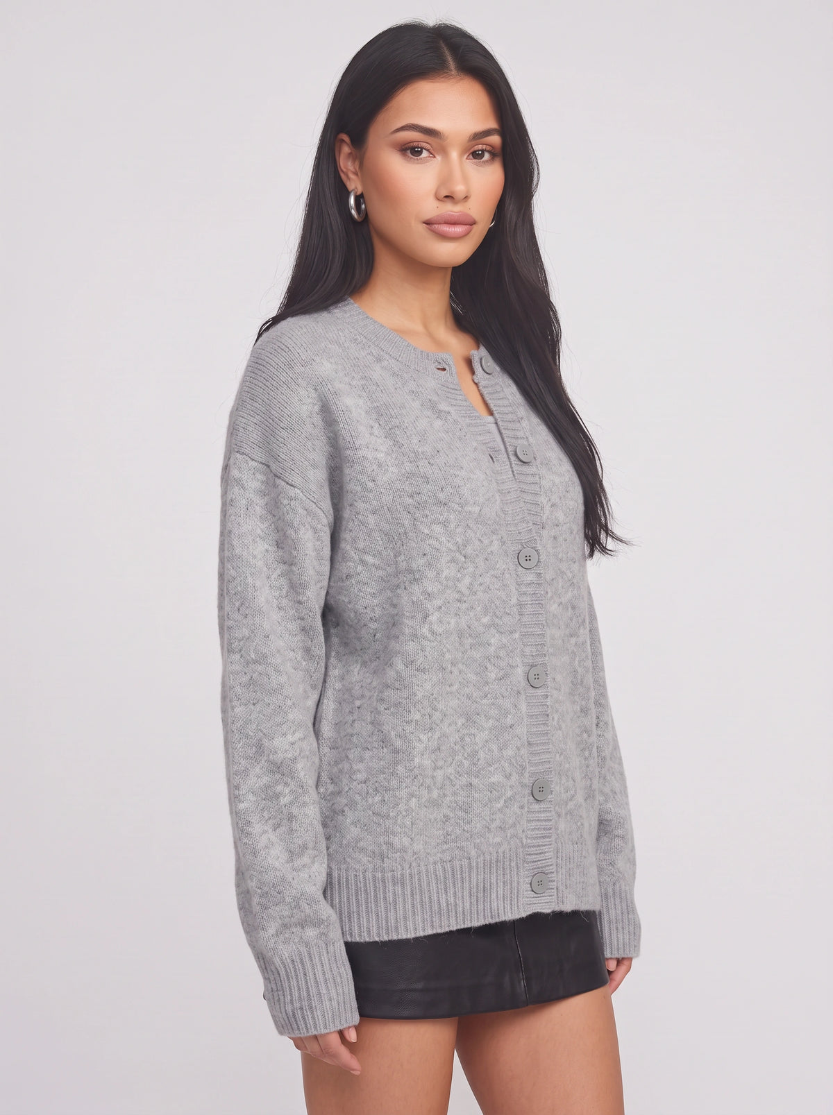 Ribketta Button Front Cardigan – Soft Knit Women Ribbed Cuffs V-Neck Casual Loungewear Knitwear