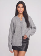 Ribketta Button Front Cardigan – Soft Knit Women Ribbed Cuffs V-Neck Casual Loungewear Knitwear