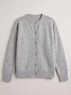 Ribketta Button Front Cardigan – Soft Knit Women Ribbed Cuffs V-Neck Casual Loungewear Knitwear