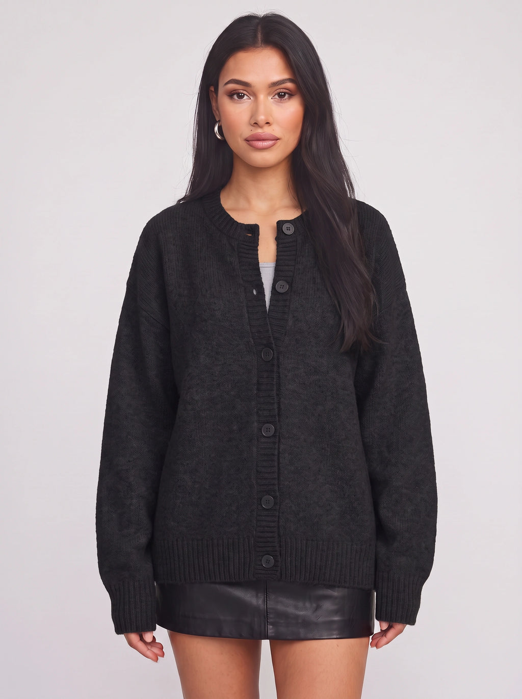 Ribketta Button Front Cardigan – Soft Knit Women Ribbed Cuffs V-Neck Casual Loungewear Knitwear