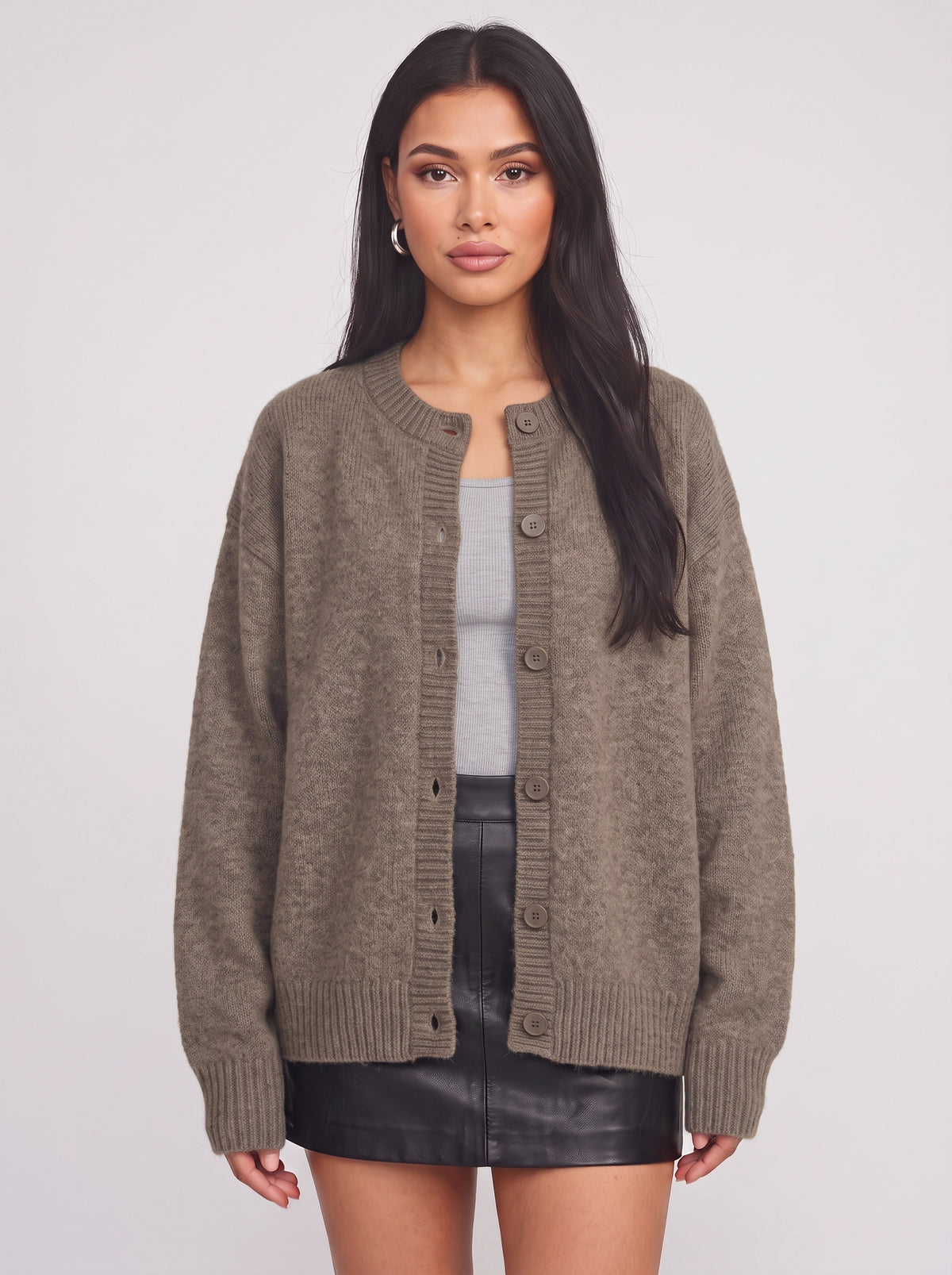 Ribketta Button Front Cardigan – Soft Knit Women Ribbed Cuffs V-Neck Casual Loungewear Knitwear