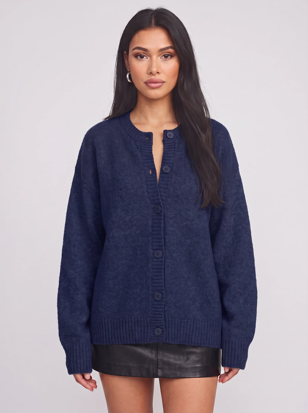 Ribketta Button Front Cardigan – Soft Knit Women Ribbed Cuffs V-Neck Casual Loungewear Knitwear