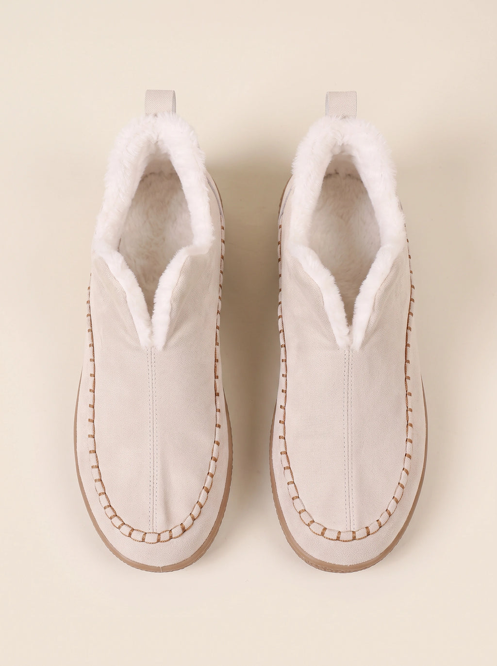 Scalvyn Shearling-Lined Ankle Boots – Women Faux Suede Slip-On Flat Casual Cosy Autumn Winter Ankle Boots