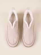 Scalvyn Shearling-Lined Ankle Boots – Women Faux Suede Slip-On Flat Casual Cosy Autumn Winter Ankle Boots