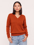 Blouhem Relaxed V-Neck Knit Jumper – Women Casual Autumn Longline Knitwear Oversized Sweater Top