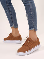 Wingesta Lace-Up Platform Trainers – Wingtip Brogue Women Casual Streetwear Everyday Flatform Trainers