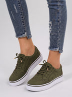Wingesta Lace-Up Platform Trainers – Wingtip Brogue Women Casual Streetwear Everyday Flatform Trainers