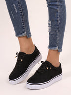 Wingesta Lace-Up Platform Trainers – Wingtip Brogue Women Casual Streetwear Everyday Flatform Trainers