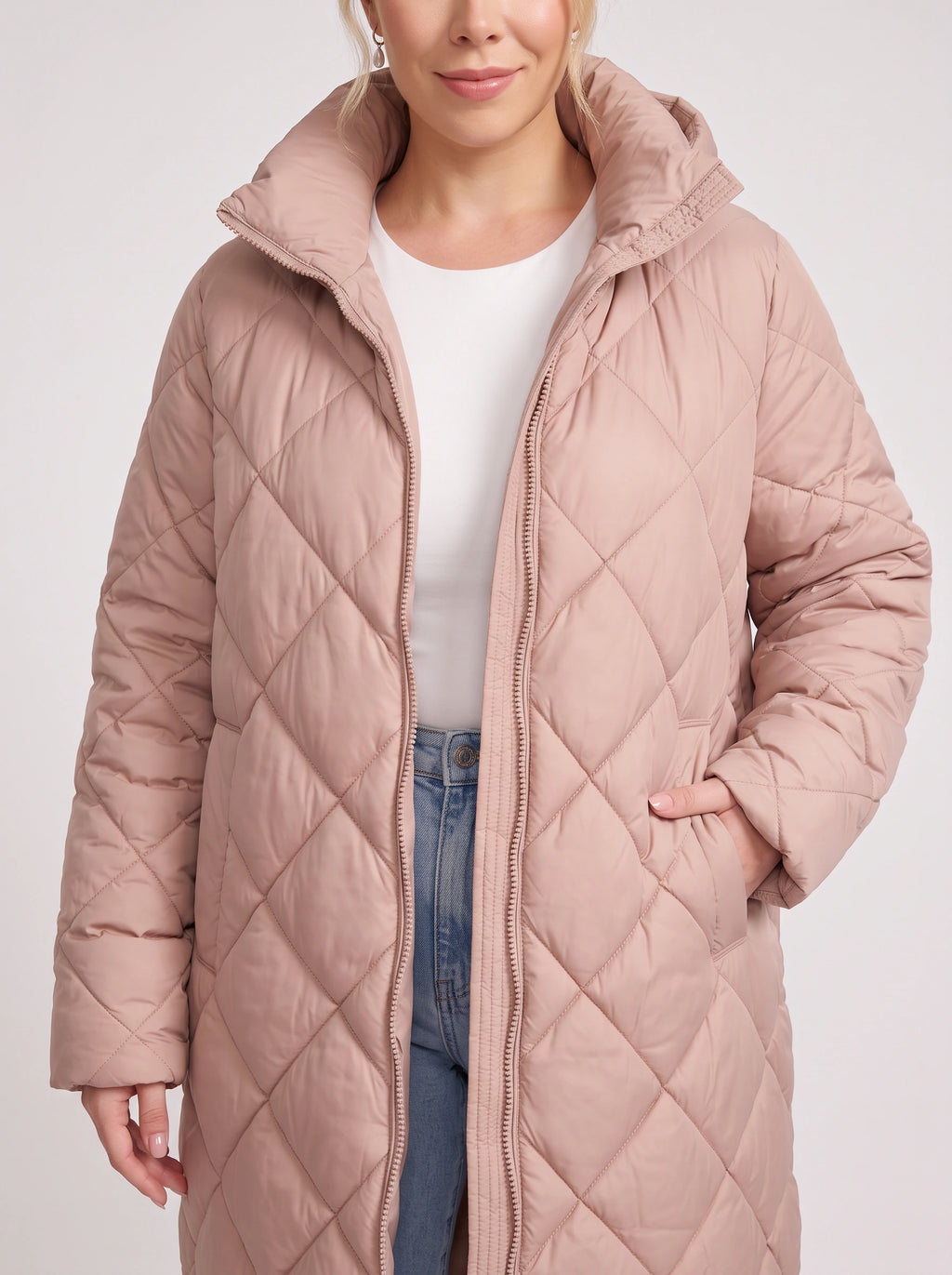 Latiqua Quilted Longline Coat – Padded Jacket Women Ladies Hooded Winter Warm Outerwear Long Coat