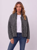 Diaquenne Quilted Bomber Jacket – Women Casual Autumn Lightweight Zip Front High Collar Jacket