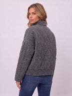 Diaquenne Quilted Bomber Jacket – Women Casual Autumn Lightweight Zip Front High Collar Jacket