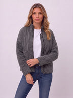 Diaquenne Quilted Bomber Jacket – Women Casual Autumn Lightweight Zip Front High Collar Jacket