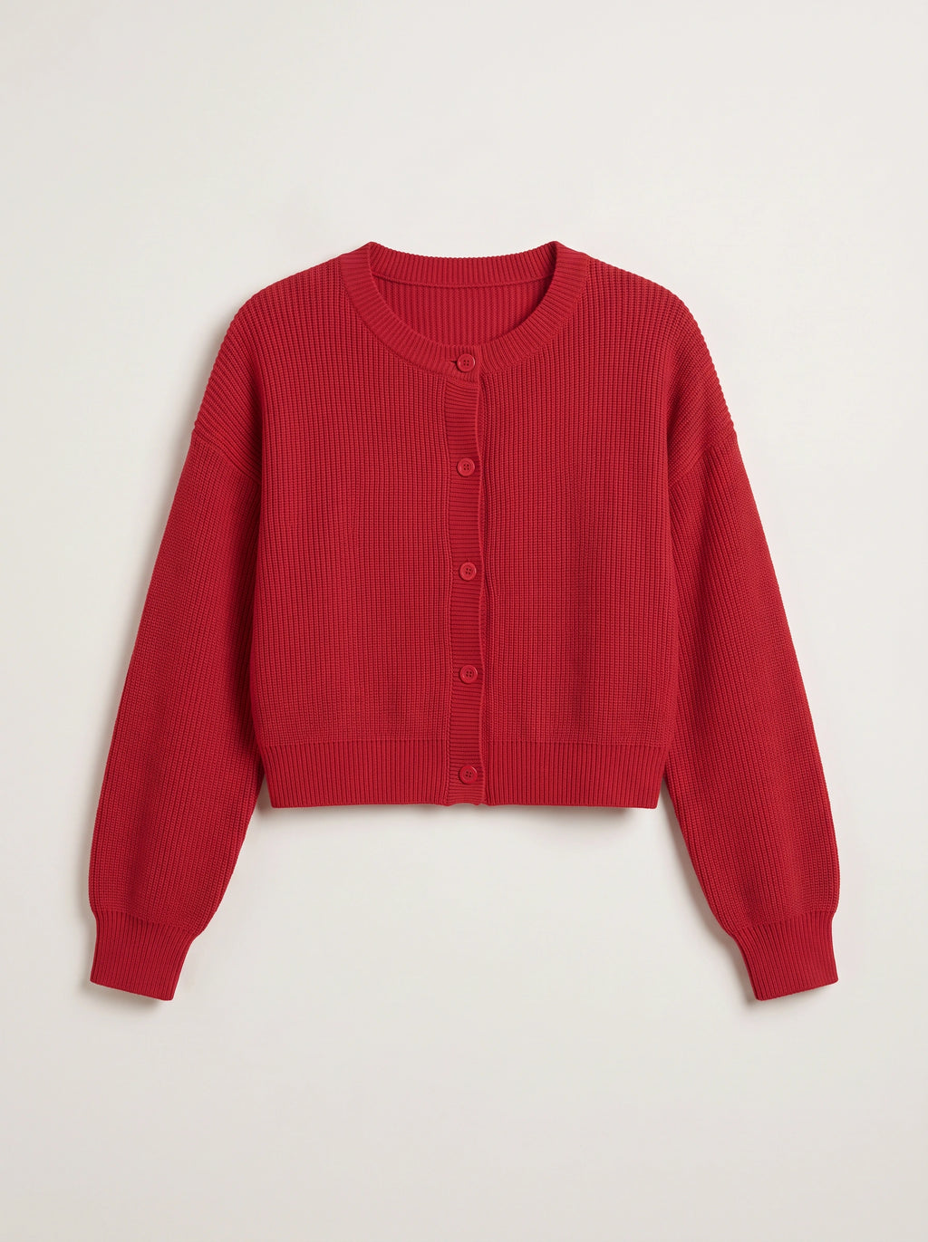 Ridjenne Button-Front Crop Cardigan – Ribbed Knit Women Autumn Office Casual Workwear Crop Cardigan