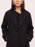 Contrell Longline Single-Breasted Blazer – Oversized Blazer Women Tailored Office Casual Workwear Jacket