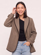 Contrell Longline Single-Breasted Blazer – Oversized Blazer Women Tailored Office Casual Workwear Jacket