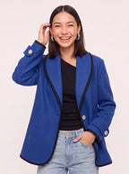 Contrell Longline Single-Breasted Blazer – Oversized Blazer Women Tailored Office Casual Workwear Jacket